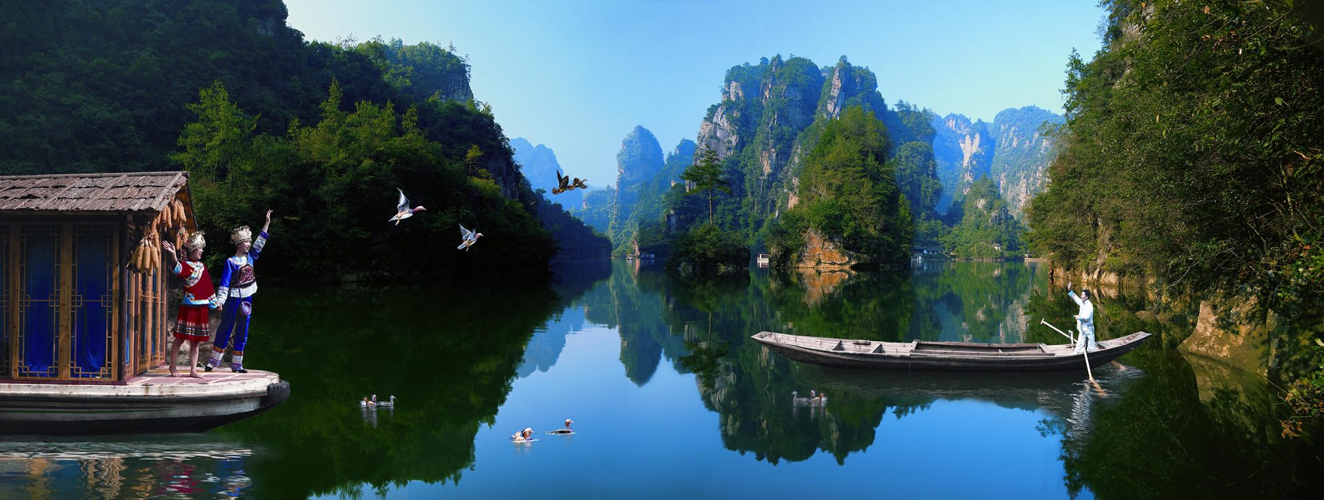 宝峰湖游船与土家山歌